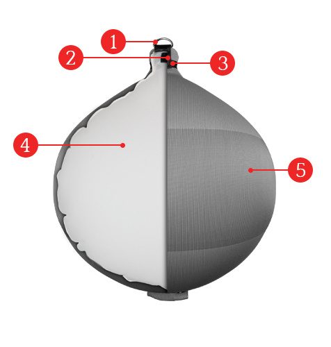 Details of a Fendertex Spherical fender