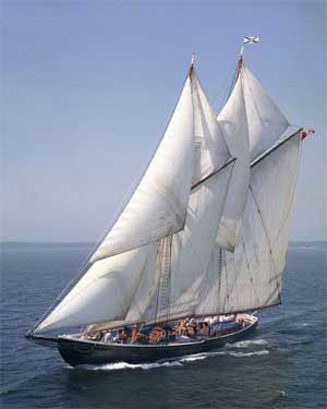 Gaff topsail schooner Bluenose II with Max-Prop automatic feathering propeller