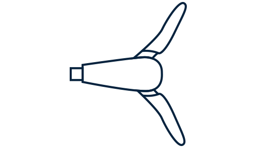 A folding propeller disadvantage in reverse