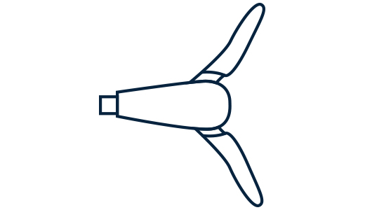 A folding propeller disadvantage in reverse